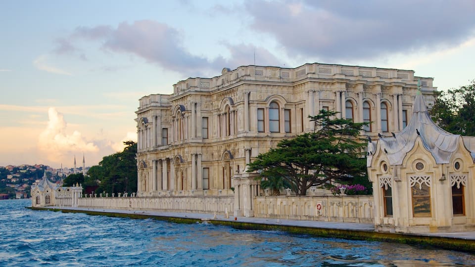 Beylerbeyi Palace which includes general coastal views, heritage architecture and chateau or palace