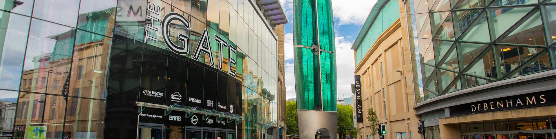 Newcastle City Center which includes outdoor art