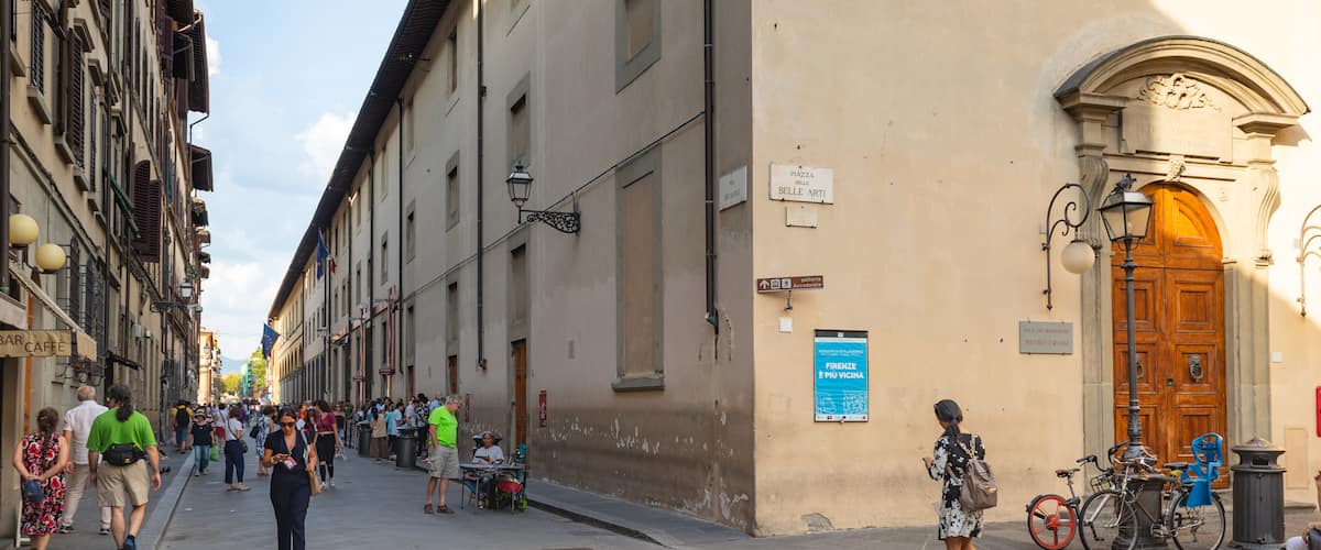 Accademia Gallery which includes street scenes as well as a small group of people