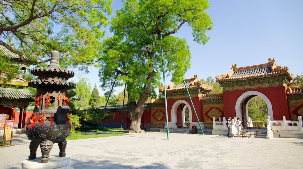 Beihai Park som visar ett torg och utomhuskonst