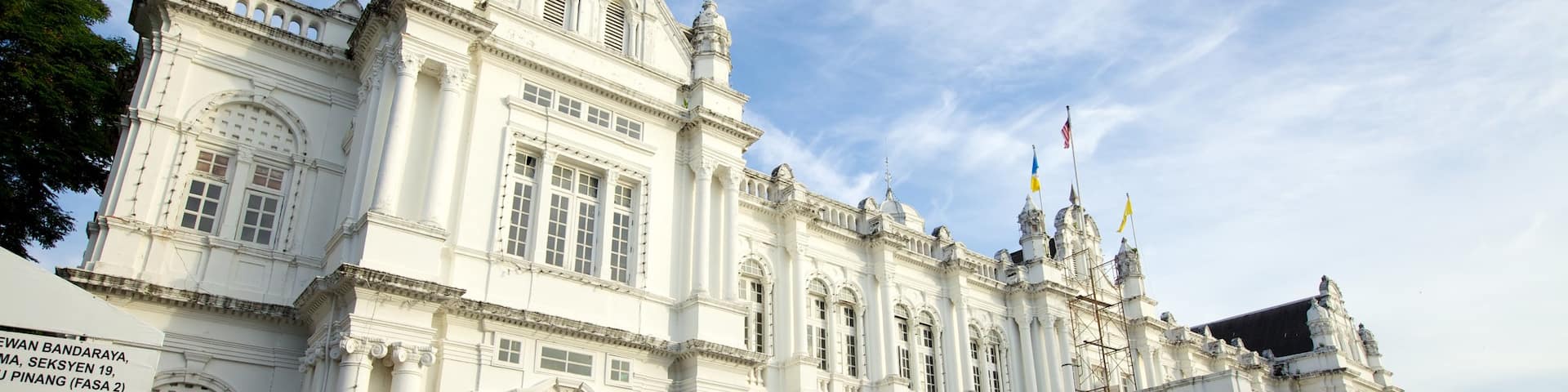 Penang City Hall showing an administrative buidling and heritage architecture