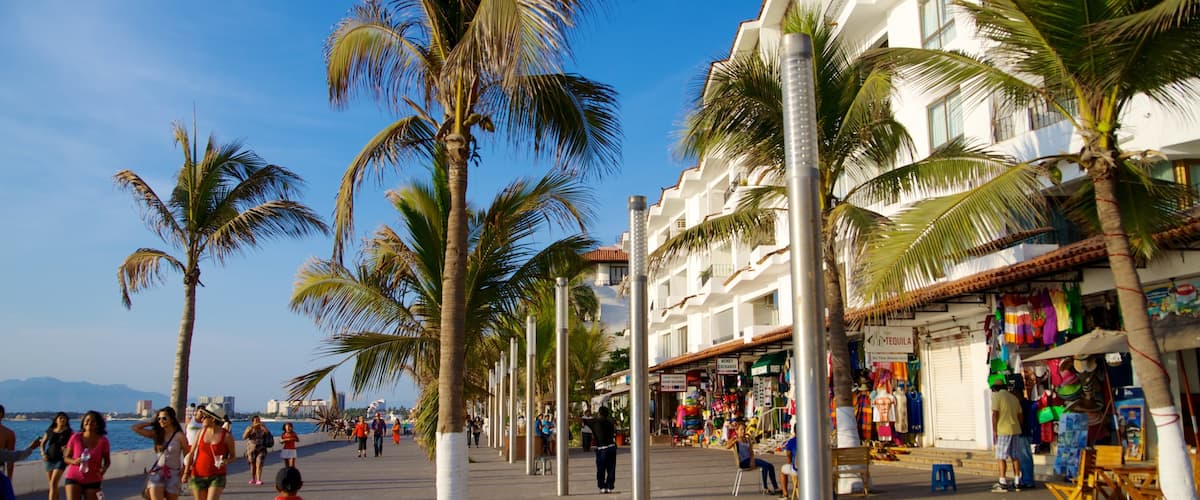 Malecón que incluye una ciudad costera, escenas urbanas y mercados