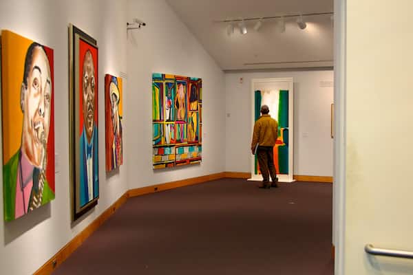Kemper Museum of Contemporary Art showing interior views and art as well as an individual male