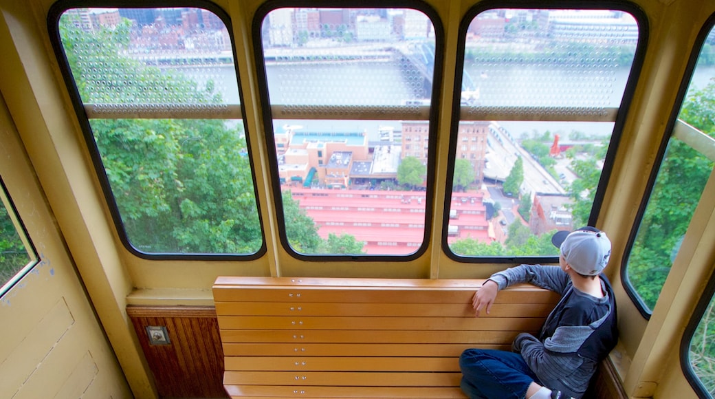 Monongahela Incline showing a gondola and interior views as well as an individual child