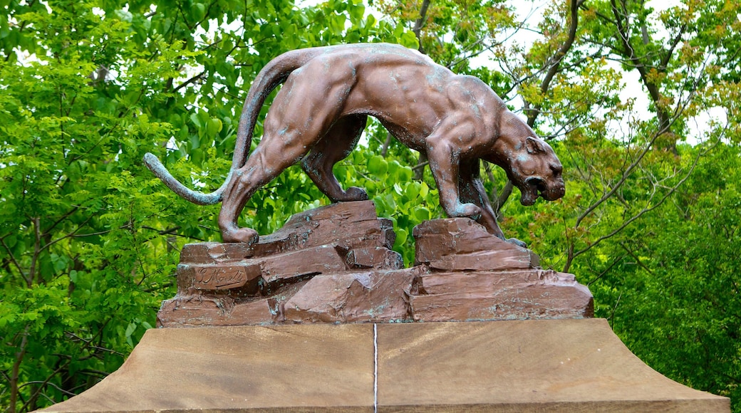 Schenley Park featuring a garden, a statue or sculpture and forests