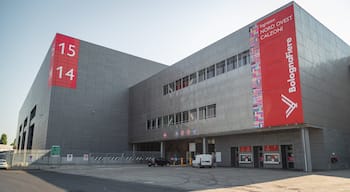 BolognaFiere featuring signage and modern architecture