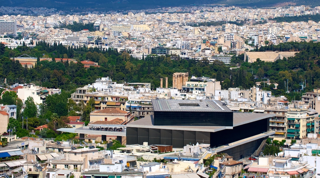 Nuovo Museo dell\'Acropoli mostrando vista della città