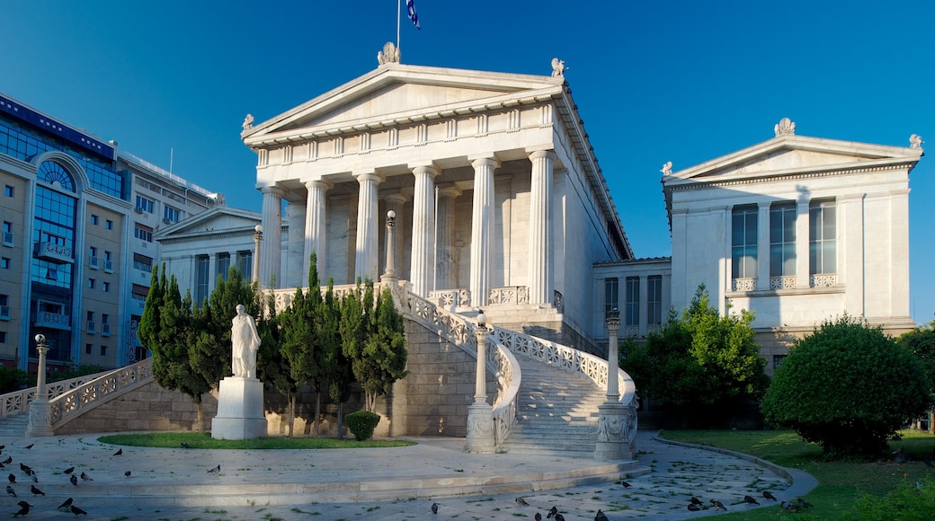 National Library of Greece which includes heritage architecture, an administrative buidling and street scenes