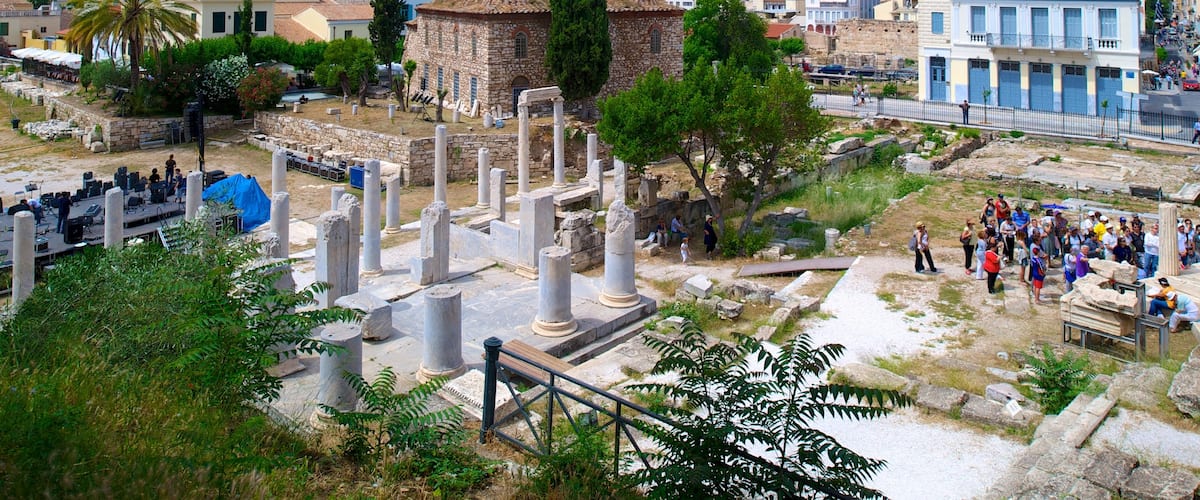 Roman Agora featuring heritage elements, building ruins and a city