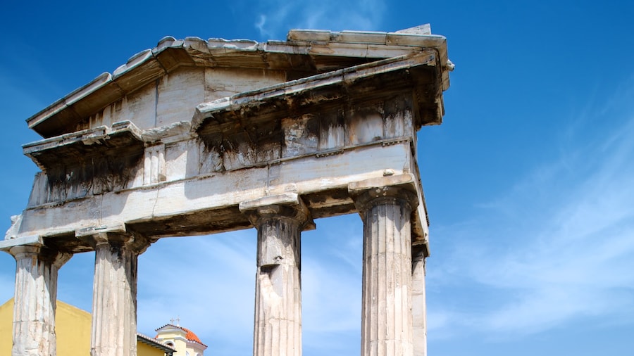 Romeinse Agora toont een ruïne en historisch erfgoed