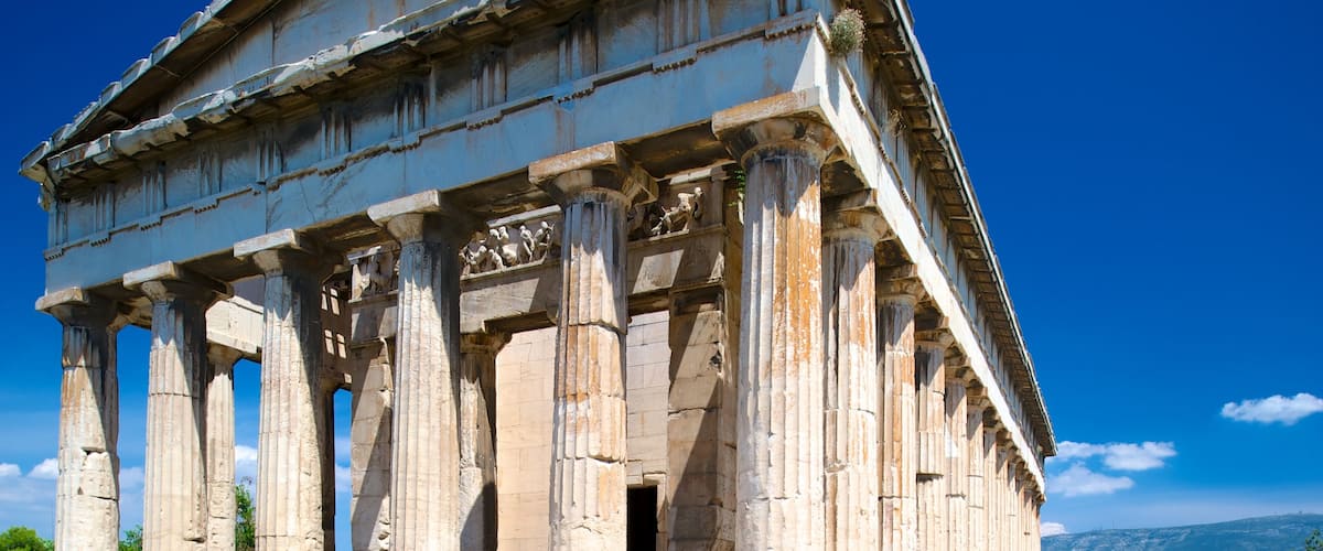 Temple of Hephaestos featuring a temple or place of worship, heritage elements and heritage architecture