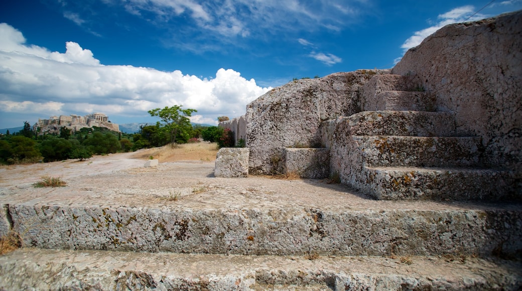 Pnyx montrant bâtiments en ruines