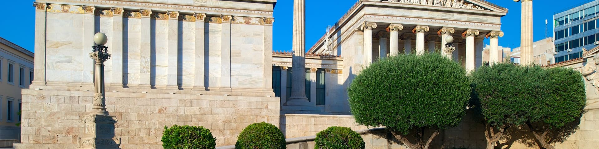 Academy of Athens showing an administrative building, heritage architecture and heritage elements
