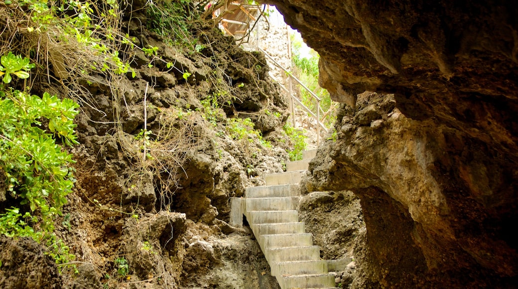 Strand van Uluwatu toont grotten