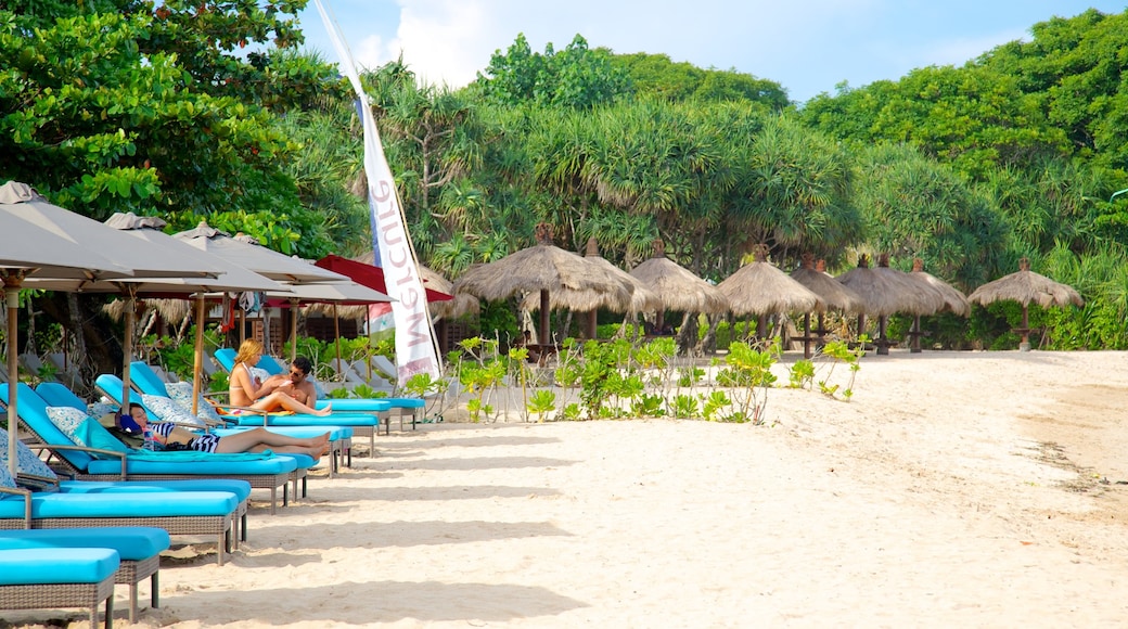 Nusa Dua Beach which includes a sandy beach and a luxury hotel or resort