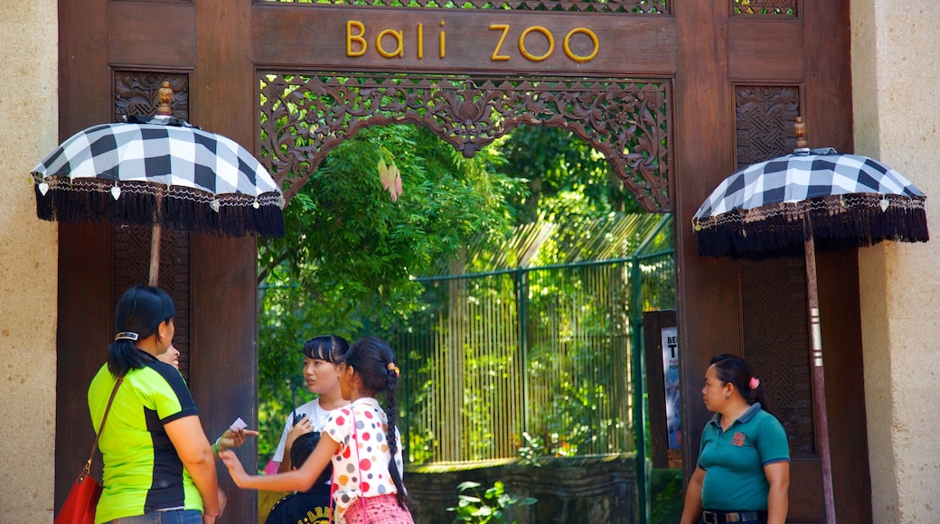 Sukawati showing signage as well as a small group of people