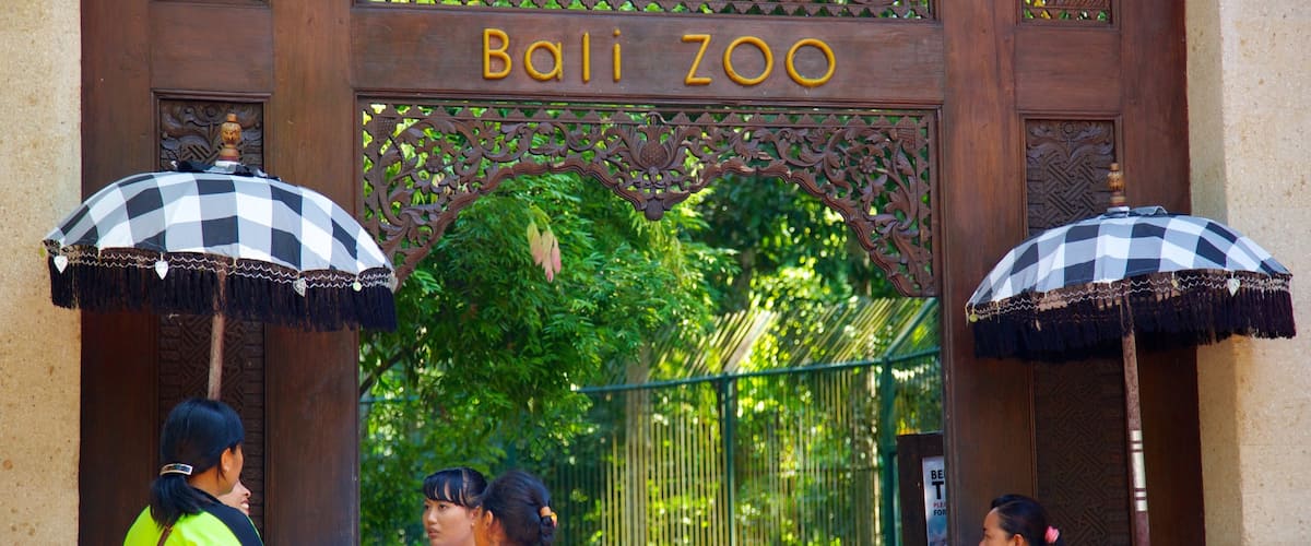 Sukawati showing signage as well as a small group of people