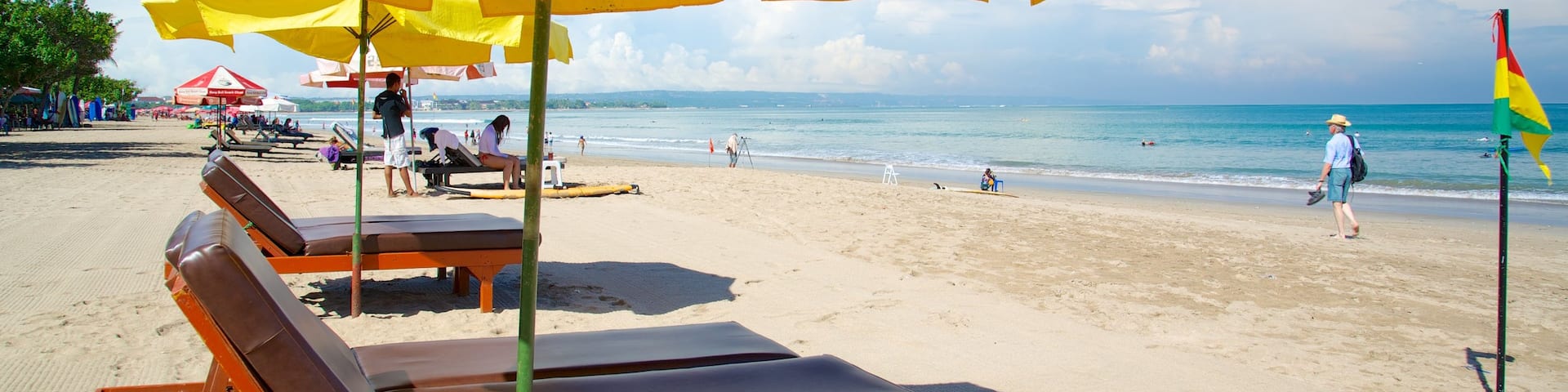 Legian Beach featuring a luxury hotel or resort and a sandy beach