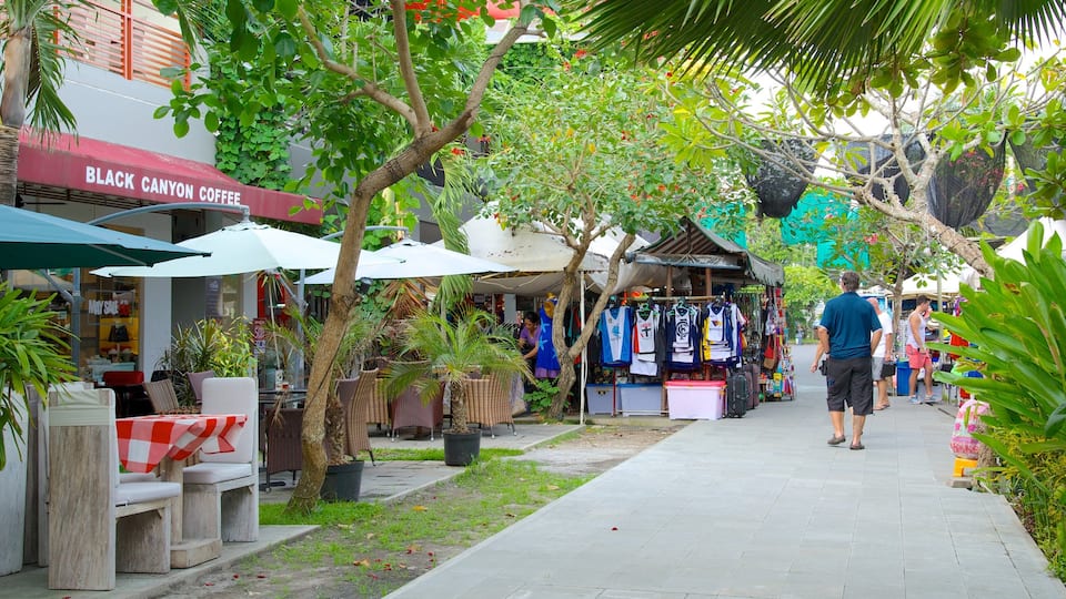 Seminyak Square which includes markets and street scenes