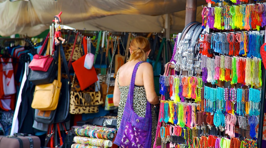 Seminyak Square showing markets and shopping as well as an individual female