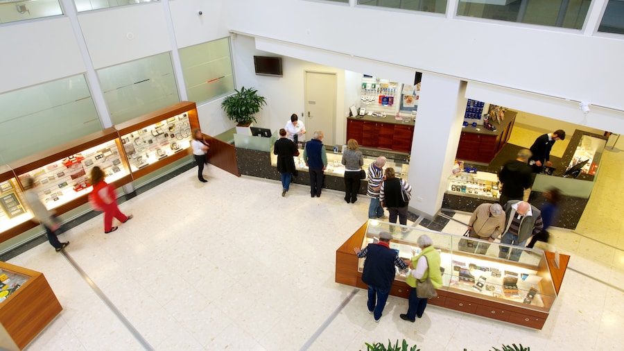 Royal Australian Mint showing interior views as well as a large group of people