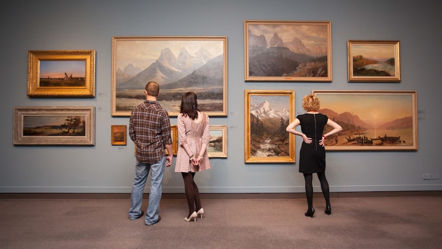 Glenbow Museum which includes interior views and art as well as a small group of people
