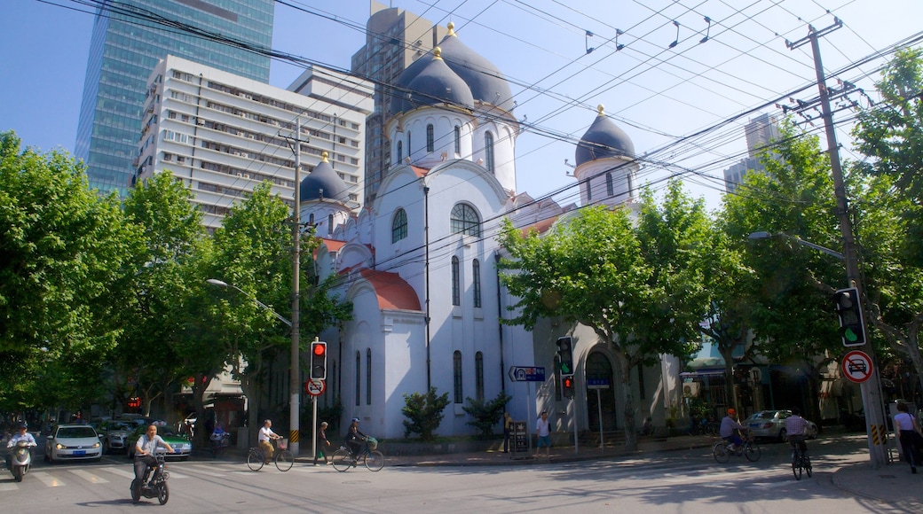 Französische Konzession das einen Straßenszenen und Stadt