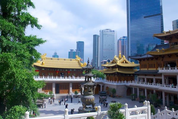 Jing An Temple mit einem Stadt und Tempel oder AndachtsstÀtte