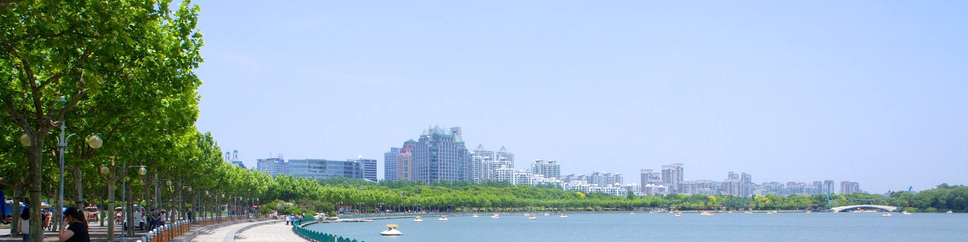 Century Park which includes a city and a river or creek