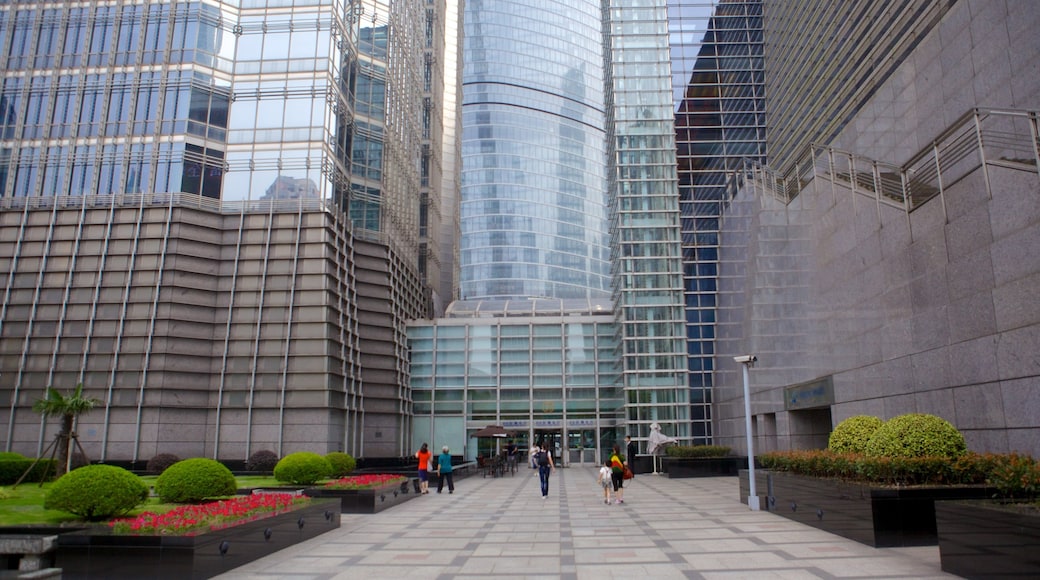 Jin Mao Tower featuring a city