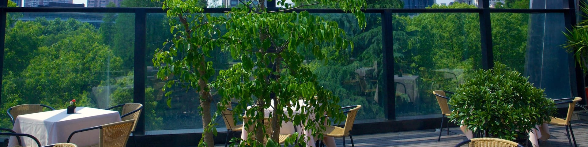 MOCA Shanghai featuring a city and outdoor eating