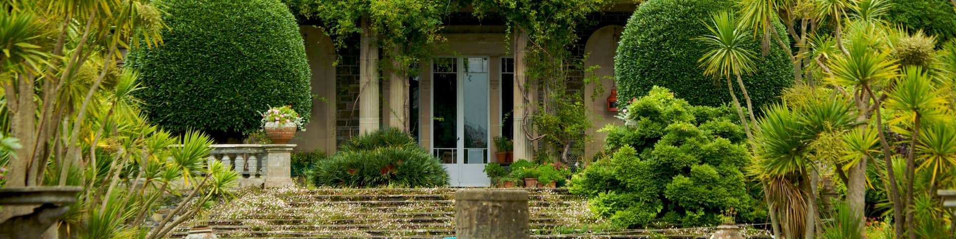 Mount Stewart House and Gardens featuring a house, a garden and heritage architecture