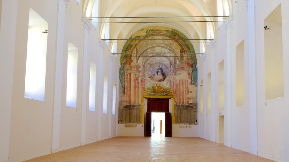Piazza San Domenico Maggiore which includes religious elements, heritage architecture and interior views