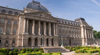 Koninklijk paleis van Brussel toont een kasteel en historische architectuur