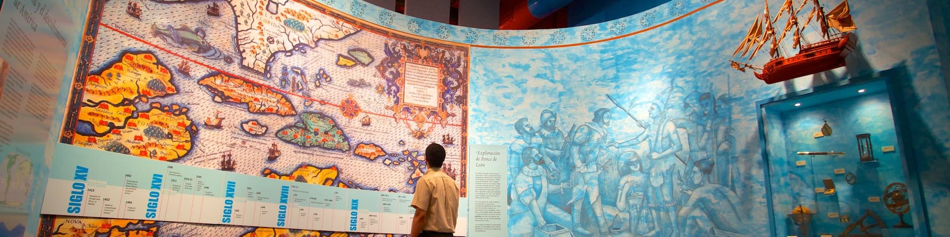 Museo de Las Americas showing interior views as well as an individual male