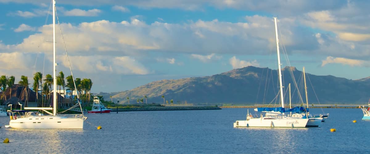 Port Denarau which includes general coastal views, sailing and boating