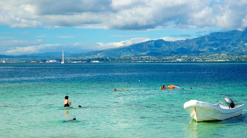 Fiji showing swimming, boating and general coastal views