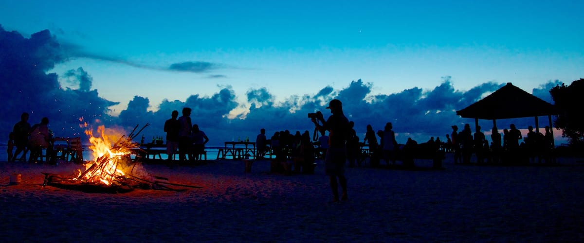 Gili Islands which includes night scenes as well as a large group of people