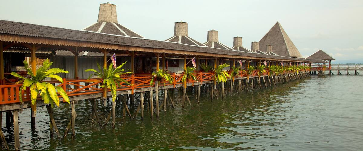 Tun Sakaran Marine Park which includes a coastal town