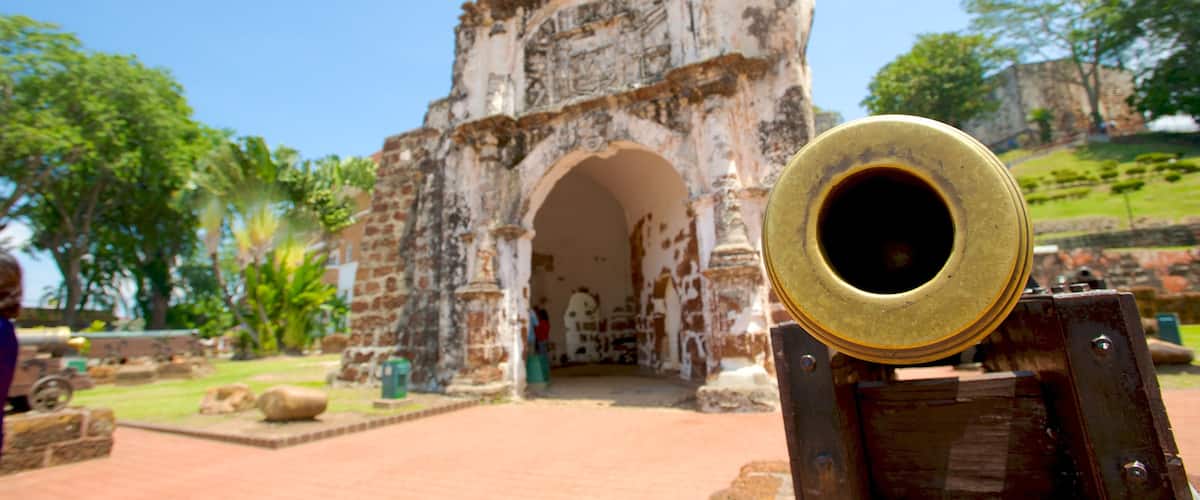 Melaka Historical City showing an administrative buidling and heritage elements