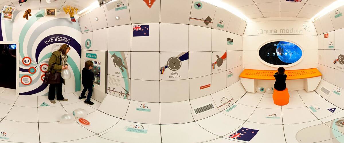 Carter Observatory which includes modern architecture, interior views and an observatory