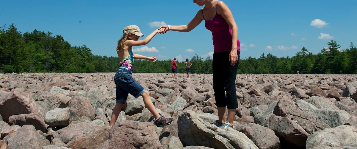 Poconos featuring hiking or walking as well as a small group of people