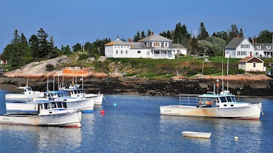 Bar Harbor which includes boating and a bay or harbour