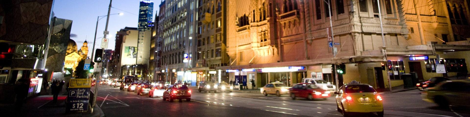 Forum Theatre showing night scenes, street scenes and a city