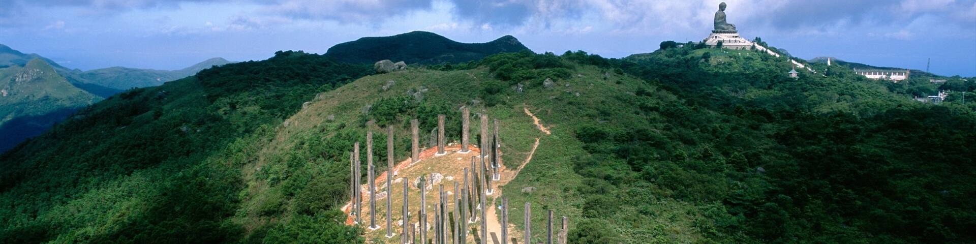 Big Buddha showing mountains
