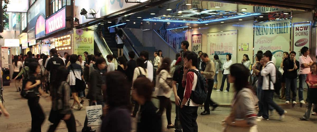 Causeway Bay Typhoon Shelter featuring a city, shopping and street scenes