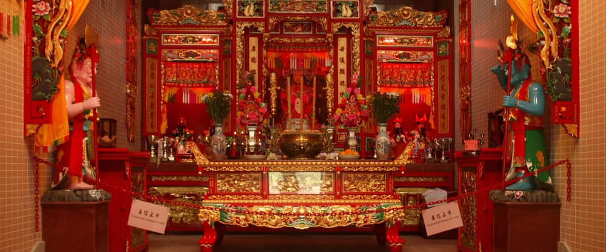 Tin Hau Temple featuring religious aspects, interior views and a temple or place of worship