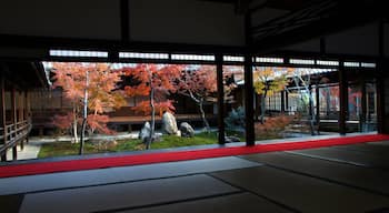Kenninji Temple featuring interior views, religious aspects and a temple or place of worship