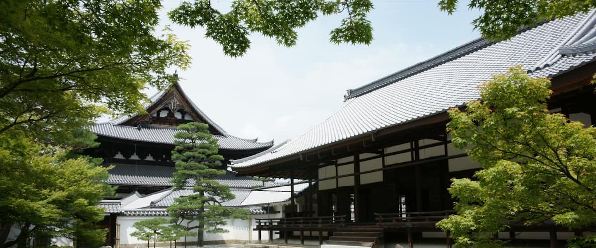Kyoto which includes a temple or place of worship, religious aspects and a garden
