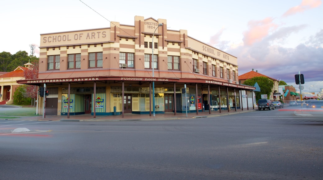 Cessnock showing signage and street scenes